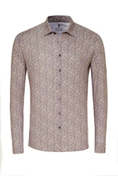 DESOTO Langarmhemd Slim-Fit Hemd Lila/Beige/Rot/Braun/Rosa
