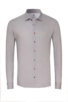 DESOTO Langarmhemd Slim-Fit Hemd Lila/Beige/Grau/Braun/Khaki
