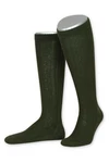 Lusana Trachtensocken Trachten Kniestrümpfe L4910 lodengrün/schwarz/stahlblau (L4910)