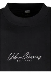 URBAN CLASSICS Herren Oversized Mid Embroidery Tee Schwarz/Braun/Rot