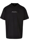 URBAN CLASSICS Herren Oversized Mid Embroidery Tee Schwarz/Braun/Rot