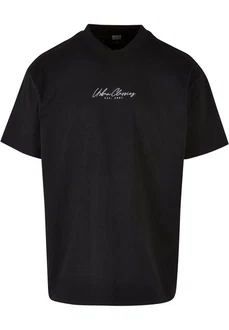 URBAN CLASSICS Herren Oversized Mid Embroidery Tee Schwarz/Braun/Rot