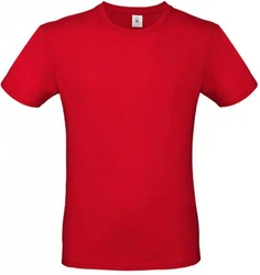 B&C Herren T-Shirt E150 Rot/Dunkelrot