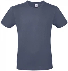 B&C Herren T-Shirt E150 Dunkelblau/Blau/Grau
