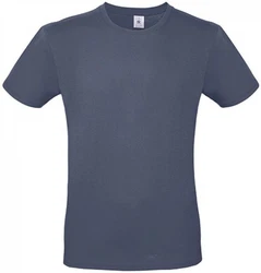 B&C Herren T-Shirt E150 Dunkelblau/Blau/Grau