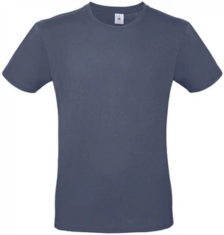 B&C Herren T-Shirt E150 Dunkelblau/Blau/Grau