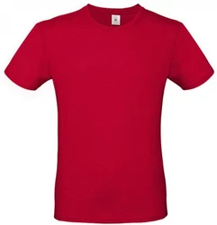 B&C Herren T-Shirt E150 Rot/Dunkelrot