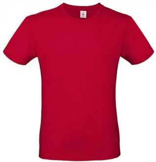 B&C Herren T-Shirt E150 Rot/Dunkelrot