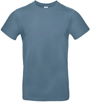 B&C Rundhalsshirt T-Shirt E190 Blau/Grau/Hellblau