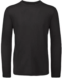 B&C Langarmshirt Herren Inspire Long Sleeve T Schwarz/Dunkelgrau