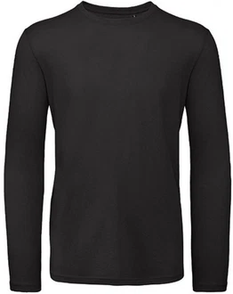 B&C Langarmshirt Herren Inspire Long Sleeve T Schwarz/Dunkelgrau