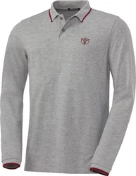 Chiemsee Langarm-Poloshirt Grau/Dunkelrot/Rot/Bordeaux