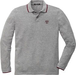 Chiemsee Langarm-Poloshirt Grau/Dunkelrot/Rot/Bordeaux