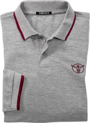 Chiemsee Langarm-Poloshirt Grau/Dunkelrot/Rot/Bordeaux