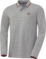 Chiemsee Langarm-Poloshirt Grau/Dunkelrot/Rot/Bordeaux