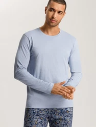 Hanro Longsleeve Living Shirts Blau/Hellblau