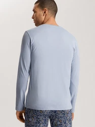 Hanro Longsleeve Living Shirts Blau/Hellblau