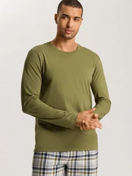 Hanro Longsleeve Living Shirts Dunkelgrün/Khaki