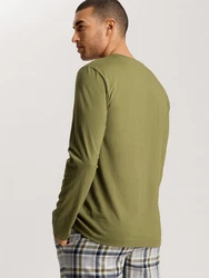 Hanro Longsleeve Living Shirts Dunkelgrün/Khaki