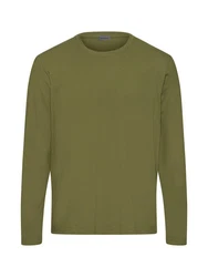 Hanro Longsleeve Living Shirts Dunkelgrün/Khaki