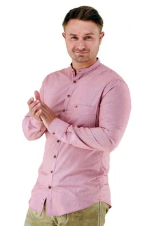 orbis Trachtenhemd WENKO hellblau/hellrot