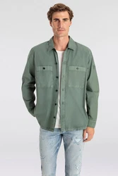 BOSS ORANGE Hemdjacke Locky_2_M mit Brusttaschen Grün/Dunkelgrün/Hellgrün