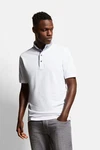 bugatti Poloshirt mit Stehkragen Weiß/Creme/Grau