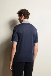 bugatti Poloshirt mit Kontraststreifen Dunkelblau/Blau