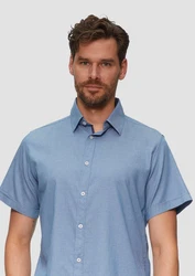 s.Oliver Kurzarmhemd Slim Fit Blau/Hellblau