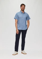 s.Oliver Kurzarmhemd Slim Fit Blau/Hellblau
