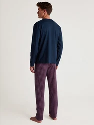 CALIDA Pyjama Special Herren Dunkelblau/Lila/Fliederfarben