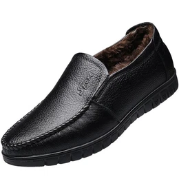 Mokassin Herren Business Schuhe mit Warm Gefttert Slipper
