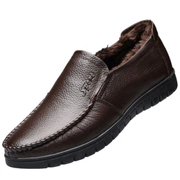 Mokassin Herren Business Schuhe mit Warm Gefttert Slipper