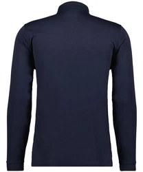 RAGMAN Langarm-Poloshirt Dunkelblau/Blau