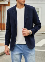 JMIERR Anzugsakko Retro Sakko Freizeit Blazer Dunkelblau/Hellblau