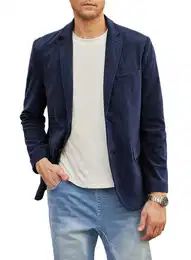 Anzugsakko Herren Cord Anzugjacke Retro Sakko Freizeit Blazer Winterjacke (Anzugjacke, Anzugjacke) eingefasste Kante