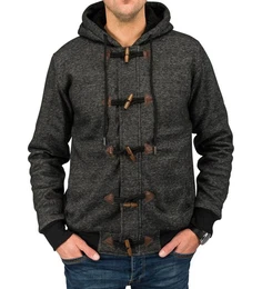 Hoodie bergangsjacke Meliert Zip Hoodie Cardigan Jacke (1-tlg) 1643 in Dunkelgrau