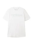 TOM TAILOR DENIM T-Shirt mit Logo-Print Weiß/Lila/Creme
