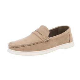Herren Mokassins Freizeit Slipper (87106469) Flach Slipper in Hellbraun