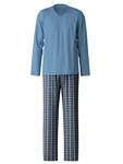 CALIDA Pyjama Special Herren Hellblau/Blau/Grau