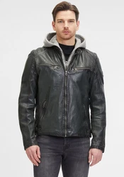 Mauritius Lederjacke GMRayco Grau/Dunkelgrau/Dunkelgrün/Schwarz