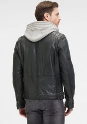 Mauritius Lederjacke GMRayco Grau/Dunkelgrau/Dunkelgrün/Schwarz