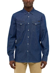 MUSTANG Langarmhemd Style Duver Jeansoptik Dunkelblau/Blau/Hellblau