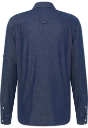 MUSTANG Langarmhemd Style Duver Jeansoptik Dunkelblau/Blau/Hellblau