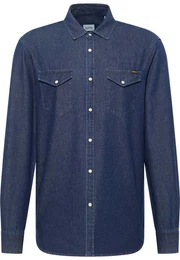 Langarmhemd Style Duver Jeansoptik mit aufgesetzten Brusttaschen