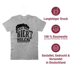 Shirtracer T-Shirt Geh mal Bier holen Party & Alkohol Herren schwarz