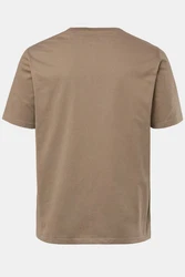 JP1880 T-Shirt Henley Basic Knopfleiste Khaki/Braun