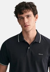 GANT Poloshirt TIPPING PIQUE RUGGER schwarz