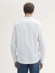 TOM TAILOR DENIM Hemd Langarmhemd Weiß/Grau/Hellblau