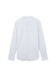 TOM TAILOR DENIM Hemd Langarmhemd Weiß/Grau/Hellblau
